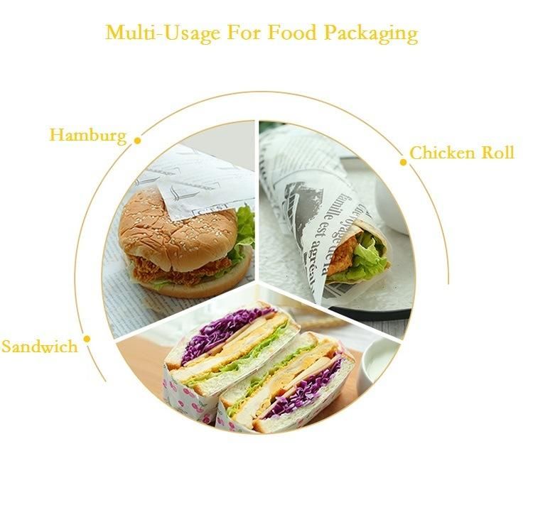 Greaseproof Food Packaging Wrapping Sandwich Burger Tray Liner Bakery Paper