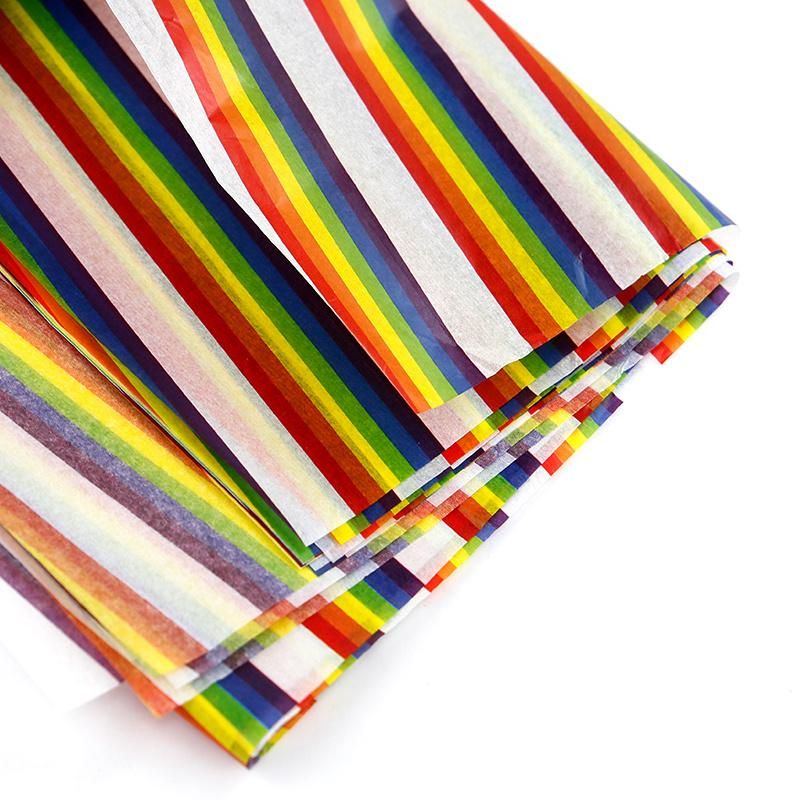 Custom Rainbow Full 4 Colors Print 17GSM Wrapping Tissue Paper