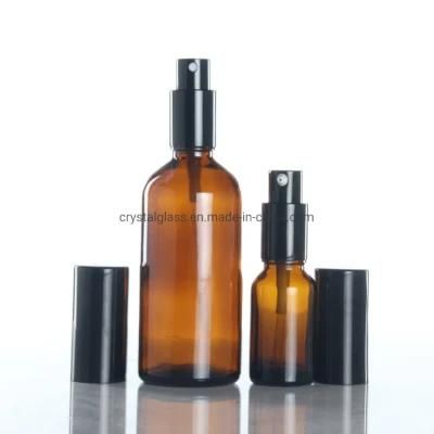 Tawny Spray and Lotion Essence Oil Bottle Set with Plg and Black Caps