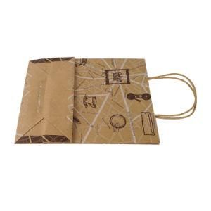 Kraft Paper Packing Bag Custom Print Logo with Hole Handle