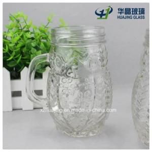 400ml 14oz Unique Owl Shaped Drinking Mason Glass Jar