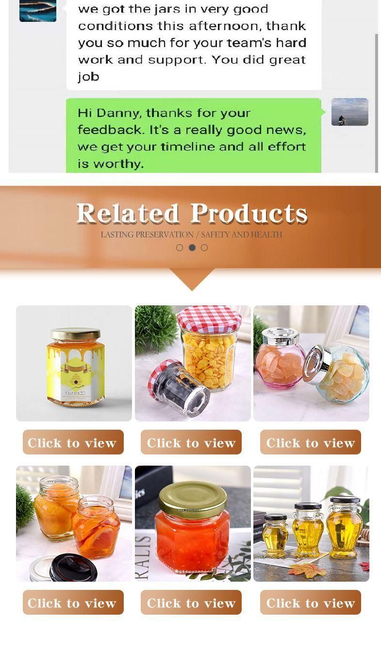 Glass Honey Bottle Food Packing Jar