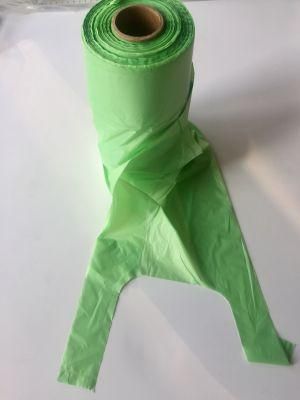 Durable Portable Hotsale Corn Starch Eco Friendly PLA Recycle Reusable Biodegradable Packaging Plastic T-Shirt Bags with En13432