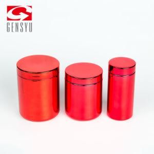 China Supplier Plastic HDPE 16oz Red Chromed Container for Protein Powder 500ml