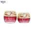 Refillable 30g 50g Red Glass Cosmetic Containers with Golden Lids