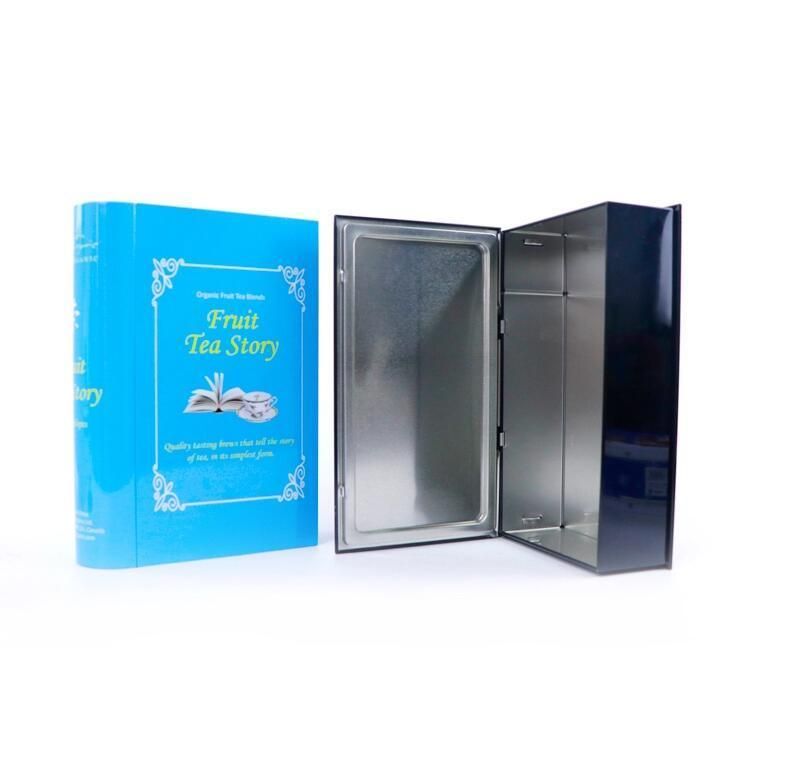FDA Custom Design Offset Printing Classical Book Shaped Tea Tin Box