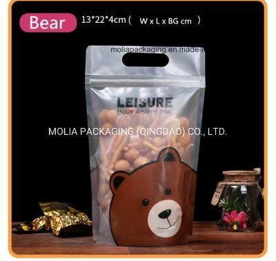 MD-0641 Box Bottom Food Bag Plastic Bag with Handle, Customized From 5X5cm to 65X65cm
