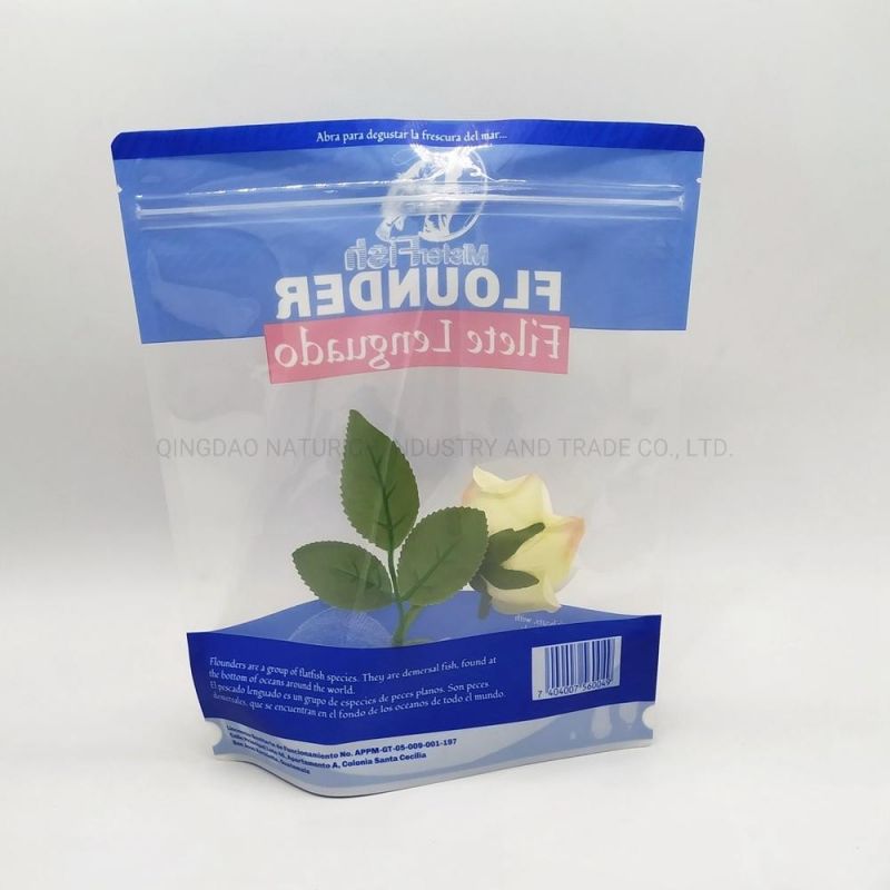 Frozen Fish Bag Stand up Zipper Printed Custom Logo Food Pouch Frozen Fish Packaging Bag Mylar Bag