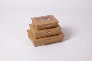 Disposable Kraft Paper Lunch Box, Food Packing Box