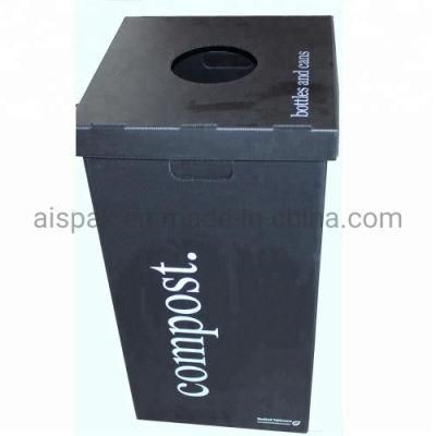 Black Collapsible Corrugated Plastic Recycle Bins
