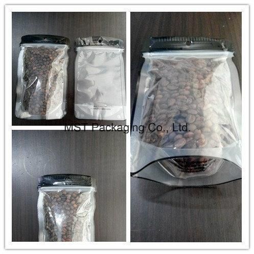 Clear Recyclable Biodegradable Stand up Pouch Zip Lock Bag for Coffee, Nut, Bean, Seed