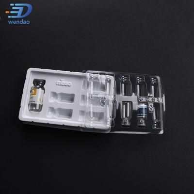 Plastic Packing Vial Tray From China Pet / PVC / PS 2ml 10ml White Blister Packaging Customized