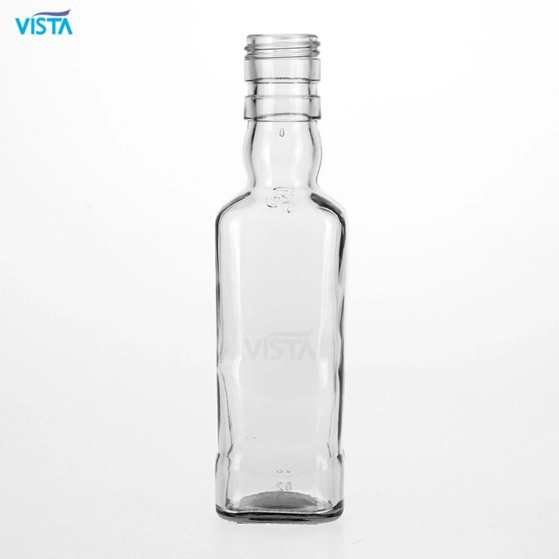 175ml Gr Square Bottle Normal Flint Glass Bottle with Screw Cap