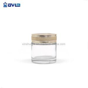 Transparent Round Glass Bottle with Aluminum Cap