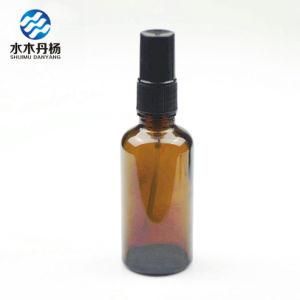 50ml Amber Essential Oil Bottle with Black Pump Sprayer