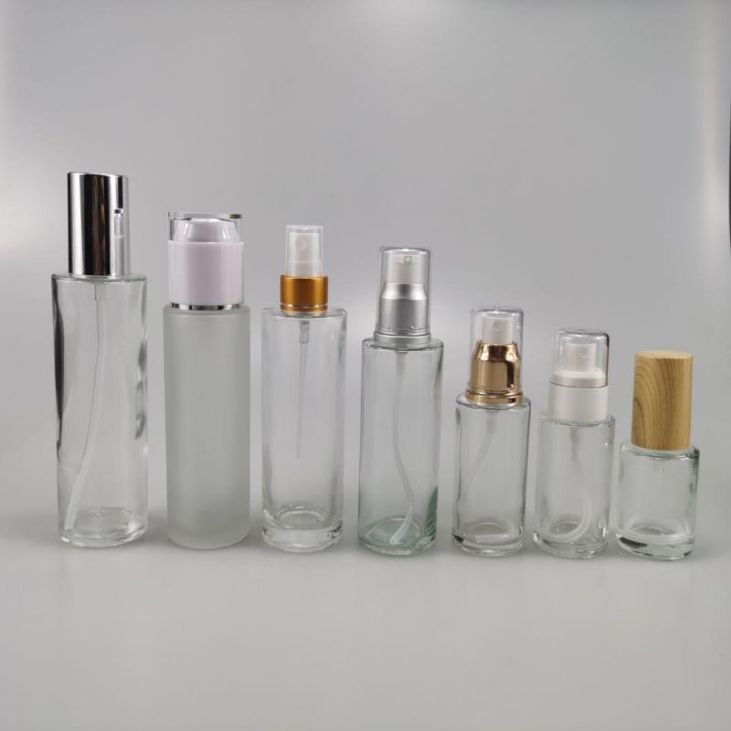 30ml 40ml 50ml 80ml 100ml 120ml Bullet Round Shape with Cover Translucent Fine Spray Frosted Glass Bottle Spray Bottle