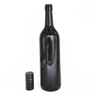 Glossy Black 750ml 75cl Screw Top Bordeaux Empty Red Wine Glass Bottles Liquor Wine Beverage Bottles Wholesale
