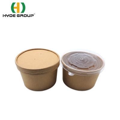 Disposable Fast Food White Paper Soup Cups with Cover Paper Bucket