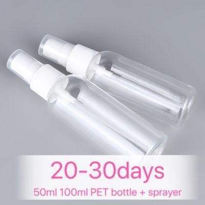30ml 50ml 60ml 100ml Clear Pet Bottle with Sprayers or Caps