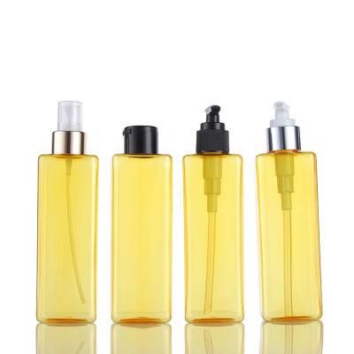 Hot Sale Plastic Shampoo Square Cosmetic Bottle Spray Colorful Bottle 250 Ml Square Bottle (ZY01-C004)