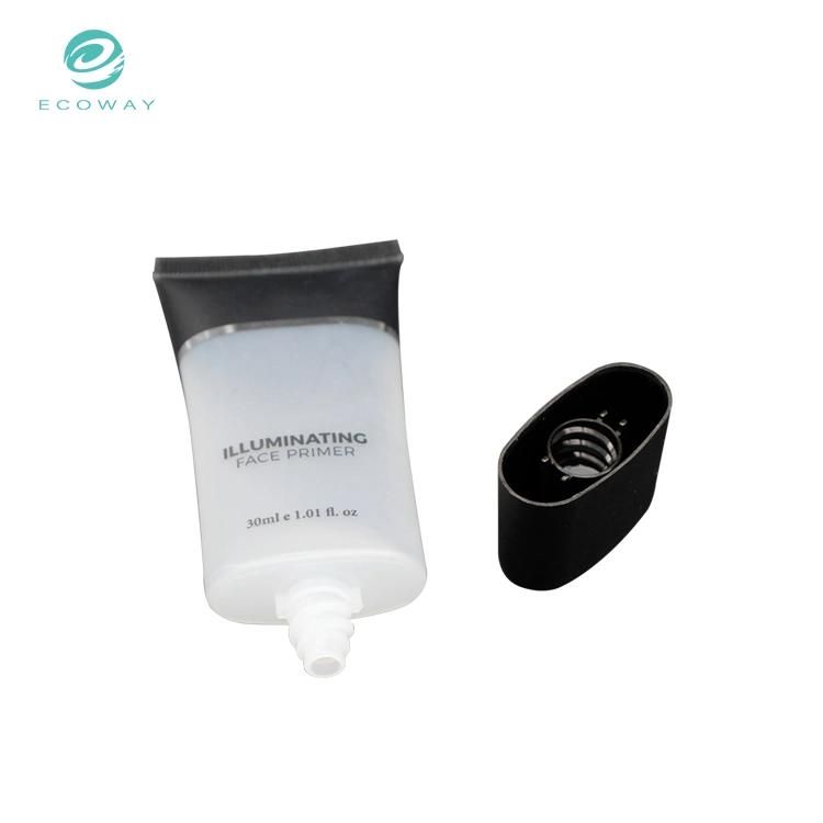 Black Flat Screw Cap Squeeze Soft Tube Custom Logo Text Bb and Cc Cream Packaging Tube