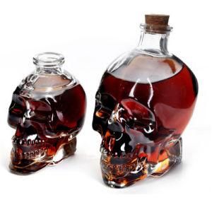 Hot Selling Crystal Head Skull Glass Bottle