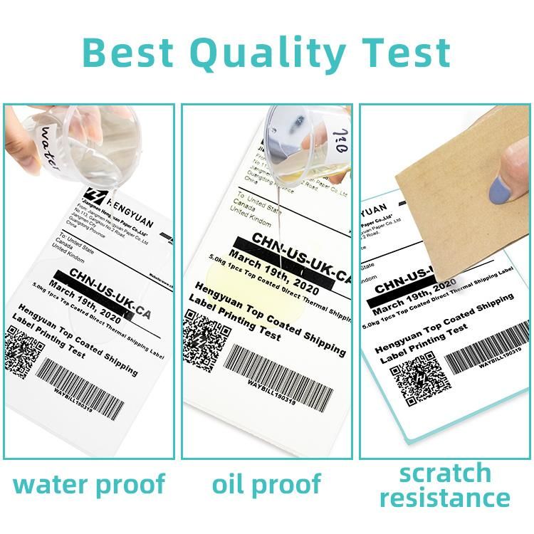 Waterproof Barcode Scale Supermarket Shipping Label Sticker A6 Adhesive Direct Thermal Paper Label