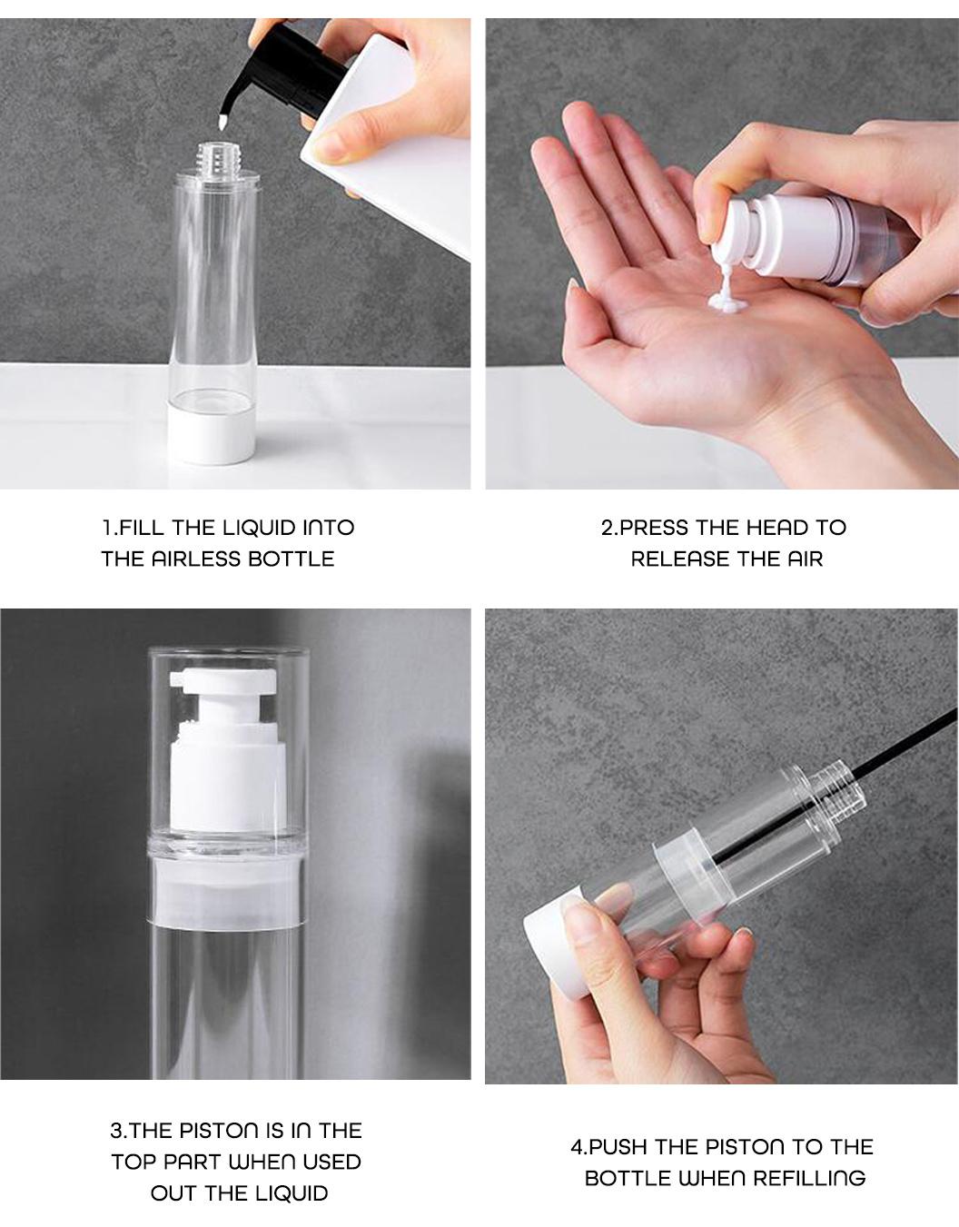 5ml 10m 12ml 15ml as Material Liquid Foundation Travelling Set Airless Bottle with Cream Head