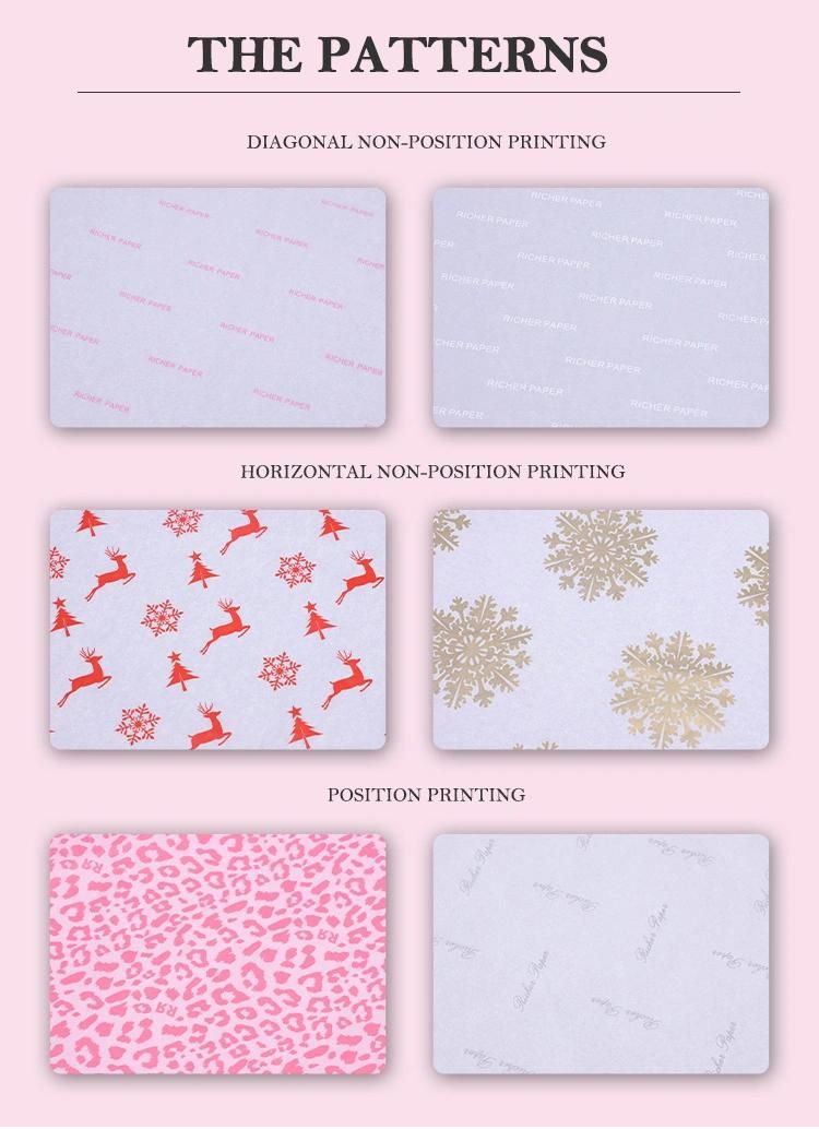 Luxury Custom Printed Logo Pattern Wrapping Tissue Paper Gift Wrapping Paper Sheet for Wine Phone Clothes