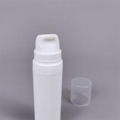 Cylindrical 5ml 10ml 15ml White PP Plastic Airless Pump Bottle with Snap Lotion Pump by Kinpack
