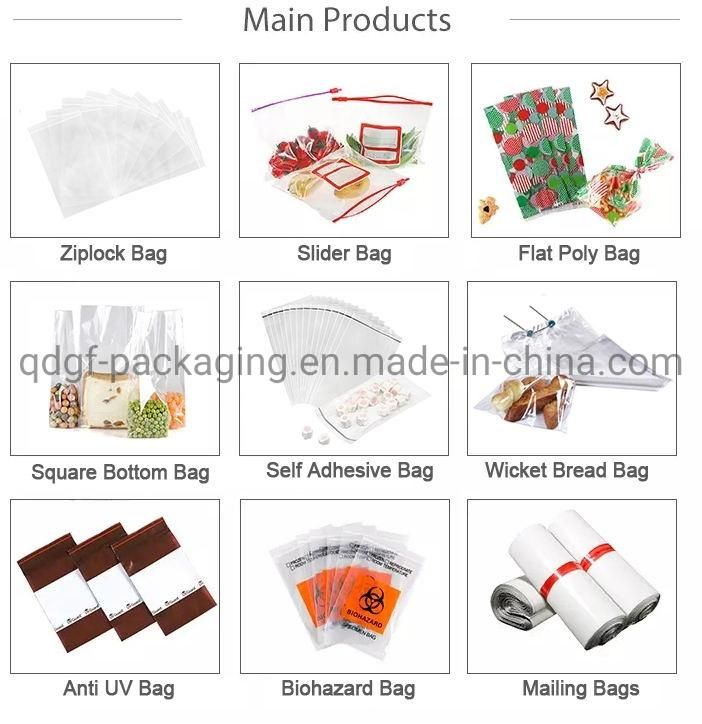 PE Colored Slider Zipper Food Packaging Plastic Bags with Double Zip Lock Poly Pouch for Fruits Fresh Packing