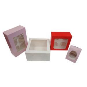 Cupcake Boxes White Single Fairy Cake with Clear Window Cardboard Packaging Box Baking Kids Muffins Cookies Weddings