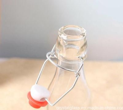 Simple Style Oil Glass Bottle Empty Clear Beverage Glassware with Sealed Cap OEM 250/500/1000ml