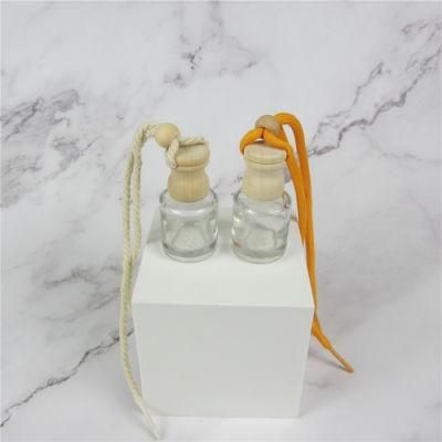 Hanging Car Glass Perfume Bottle with Wooden Cap