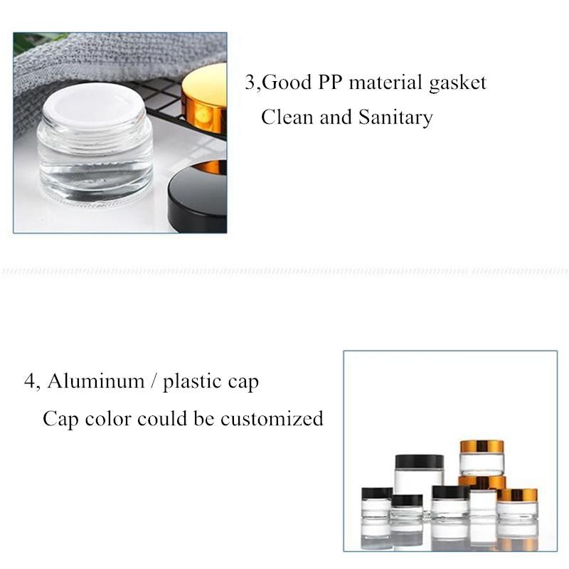 Wholesale Packaging Clear Cosmetic Glass Jar 20g 30g 50g 100g for Cream or Perfume