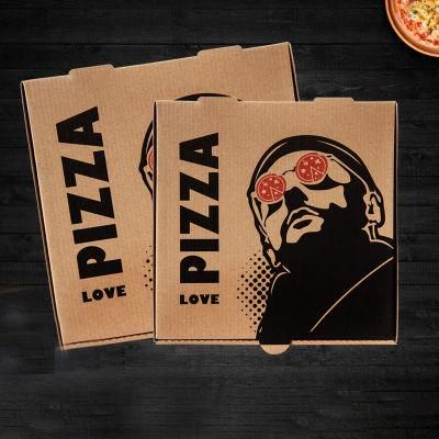 Pizza Box Wholesale with High Quality Customized Corrugated Packaging Caja De Pizza Custom Printed Takeaway Brown Pizza Box