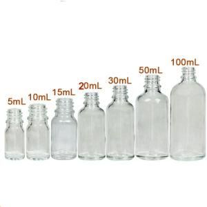5ml, 10ml, 15ml, 20ml, 30ml, 50ml, 100ml Clear Glass Vials Bottle with Aluminum Cap Essential Oil Bottle