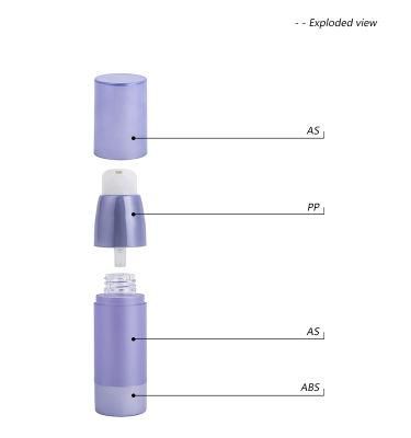 Elegant 50ml Plastic Empty Cosmetic Airless Pump Bottle