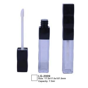 7.5ml Square Empty Plastic Lipgloss Container Cosmetic Packaging Lip Bottle with Brush Applicator