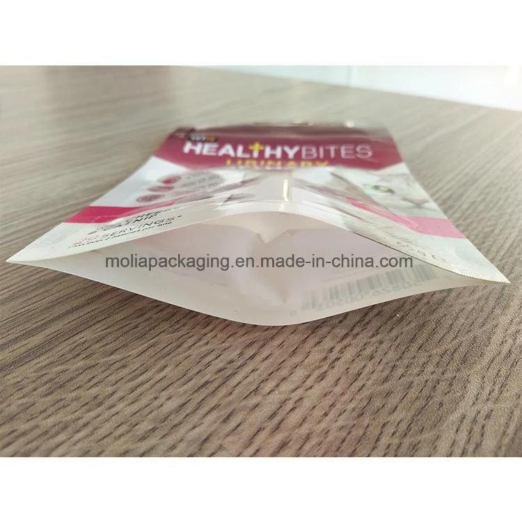 Plastic Packaging Bags/Stand up Pouch with Zipper Clear Windows for Pet Food 100g Bags