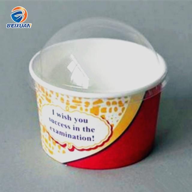 Customized Ice Cream Cup with Dome Plastic Lid