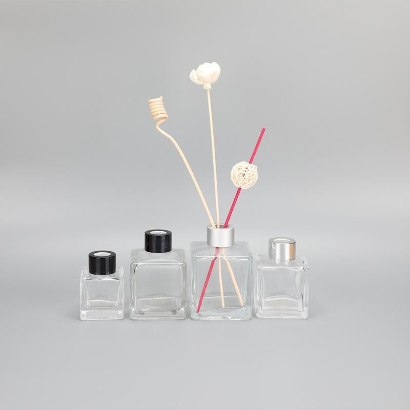 50ml 100ml 150ml 200ml Square Fragrance Bottle Transparent Diffuser Glass Bottle