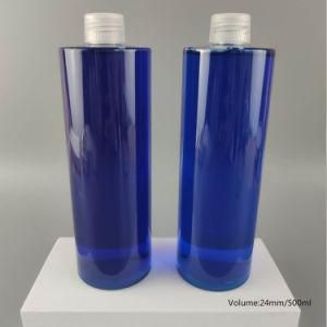 Cylinder Shape Clear Color 500ml Flat Shoulder Plastic Pet Toner Bottle with Screw Cap