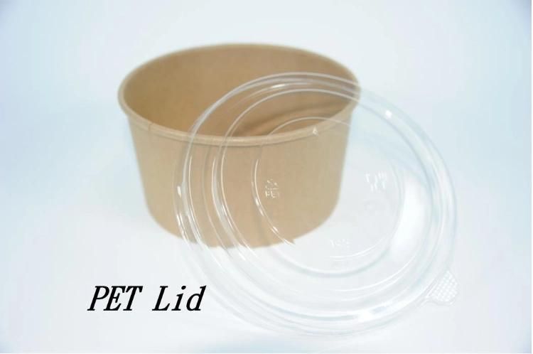 Biodegradable Food Takeaway Packaging Kraft Salad Paper Bowl with Lid