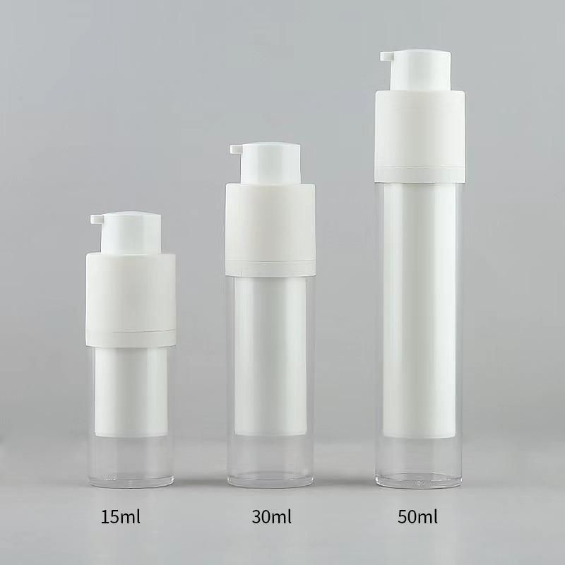 High Quality Double Wall 1oz 30ml Airless Cosmetics Black Double Wall Airless Bottle Cosmetics 50 Ml with White Pump