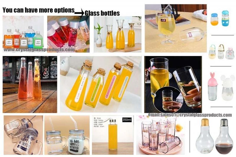 250ml 500ml Clear Glass Water Bottle Juice Bottle Wholesale