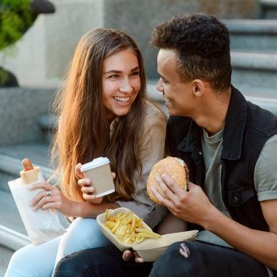 Biodegradable Container Disposable Burger Box for Cake Sandwich Takeaway