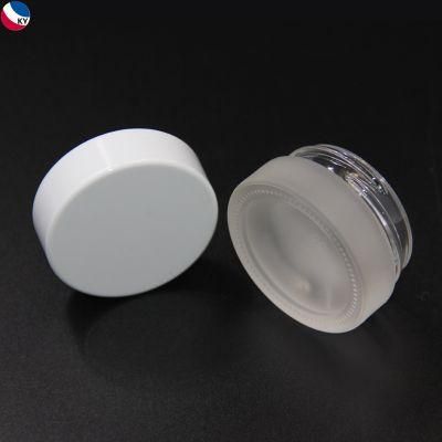 3G Transparent Clear Eye Cream Glass Jar Lip Balm Jar with Black Cap