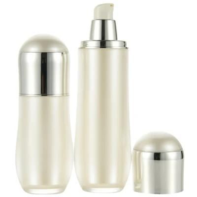 Golden Pump Sprayer 30ml 50ml 30g 50g Circle Bottle Empty Plastic Perfume Bottle for Cosmetic