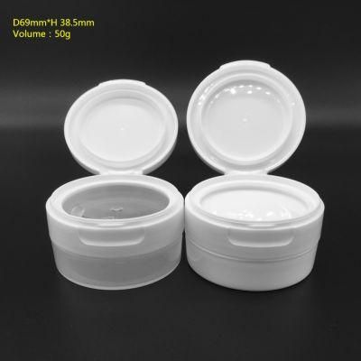 50g White Plastic Jar with Flip Top Cap